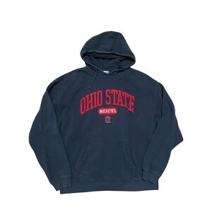 Ohio State Buckeyes J America Black Embroidered Hoodie Sweatshirt Mens